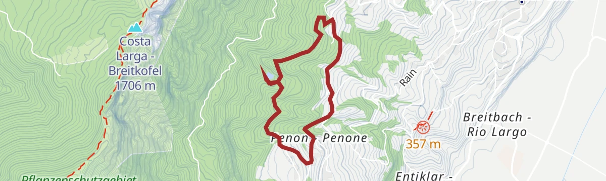 Route map: Penone – Hirschbettweiher- Penone